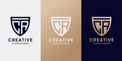 Symbol of shield logo design initial letter CA with creative modern concept. Logo design template for business company and personal