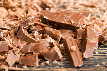 sliced and broken chocolate