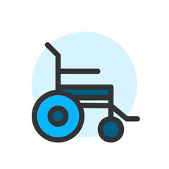 Wheelchair , Hospital filled outline icon.