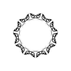 Vintage mandala black white round ornament. Unusual flower shape. Oriental vector, Patterns of anti-stress therapy. Weaving design elements. Yoga logos vector.