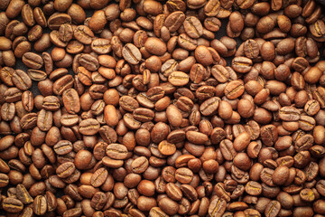 A roasted coffee beans texture background.
