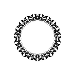 Vintage mandala black white round ornament. Unusual flower shape. Oriental vector, Patterns of anti-stress therapy. Weaving design elements. Yoga logos vector.