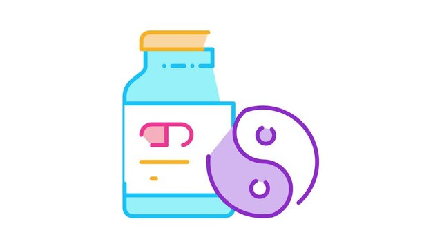 Sedative Pills Icon Animation. color Sedative Pills animated icon on white background