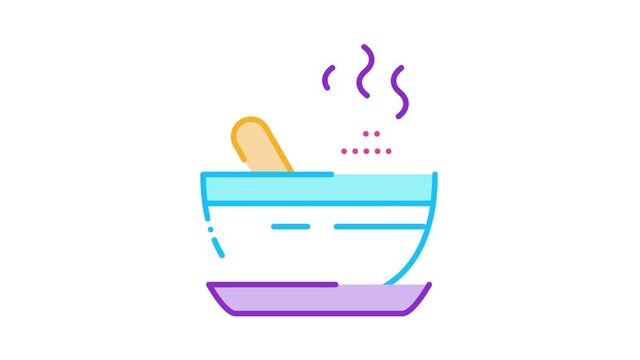 Herbal Infusion for Yoga Meditation Icon Animation. color Herbal Infusion for Yoga Meditation animated icon on white background