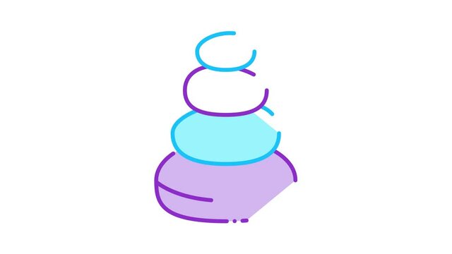 Stones Balance Icon Animation. color Stones Balance animated icon on white background
