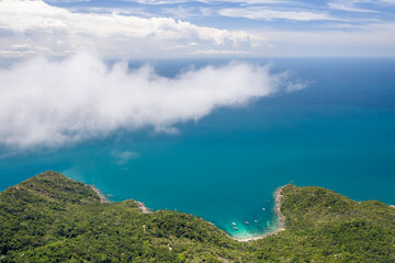 Mango Bay, Koh Tao, Thailand drone aerial ariel uav high altitude no people copy space landscape...