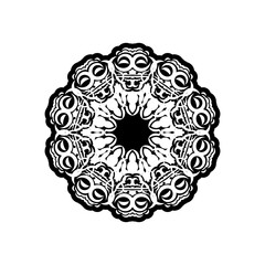 Vintage mandala logo round ornament. Oriental vector, Patterns of anti-stress therapy. Weaving design elements. Yoga logos vector.