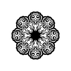 Vintage mandala logo round ornament. Oriental vector, Patterns of anti-stress therapy. Weaving design elements. Yoga logos vector.