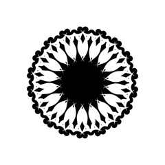 Indian mandala logo. black and white logo. Isolated element for design and coloring on a white background.