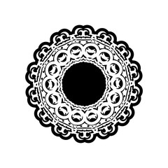 Vintage mandala logo round ornament. Decorative round ornaments. Unusual flower shape. Oriental vector, Patterns of anti-stress therapy. Weaving design elements.