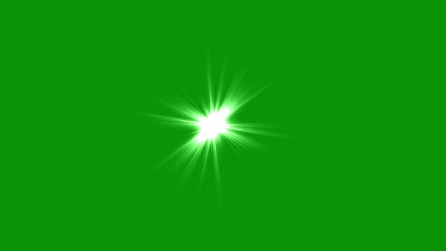 Glowing star motion graphics with green screen background