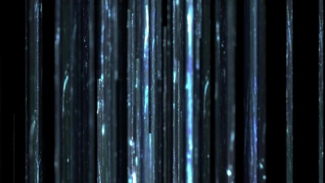 Abstract background animation shiny vertical lines stripes glassy structure moving rotating loop