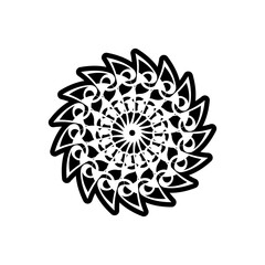 Vintage mandala logo round ornament. Decorative round ornaments. Unusual flower shape. Oriental vector, Patterns of anti-stress therapy. Weaving design elements.