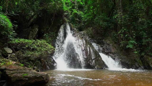Leva or Rak Jung Na mon Waterfall at Ban Na mon in Wiang Haeng District, Chiang Mai, Thailand.