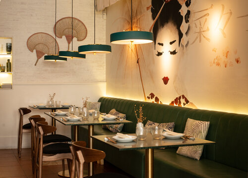 Modern interior of Asian restaurant
