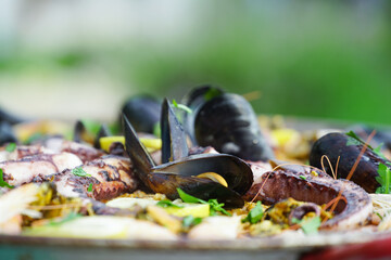 paella. photo during the day in Vama Veche, Romania.