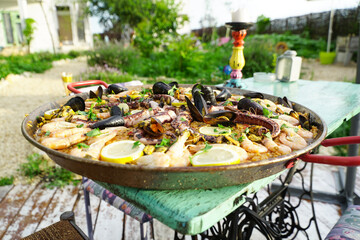 paella. photo during the day in Vama Veche, Romania.