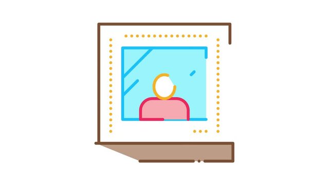 Framed Photo Icon Animation. color Framed Photo animated icon on white background
