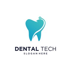 Dental technology logo dental technology logo design concept vector, dental logo design template with luxurious gradient color