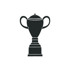 Fototapeta na wymiar Trophy Cup Icon Silhouette Illustration. Winner Award Vector Graphic Pictogram Symbol Clip Art. Doodle Sketch Black Sign.