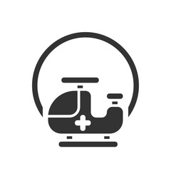 Ambulance helicopter , Hospital solid icon.