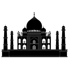 Taj mahal image vector illustrations silhouette