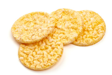 Rice cakes, isolated on white background. High resolution image.