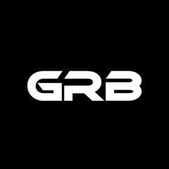 GRB letter logo design with black  background in illustrator, vector logo modern alphabet font overlap style. calligraphy designs for logo, Poster, Invitation, etc.