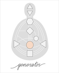 Human design generator chart vector illustration