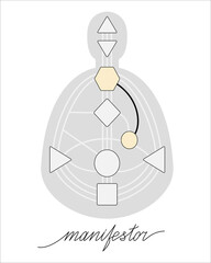 Human design manifestor chart or bodygraph .vector illustration.