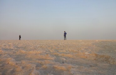 White Great Rann of Kutch  ,Salt desert in Gujarat ,india