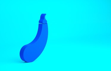 Blue Eggplant icon isolated on blue background. Minimalism concept. 3d illustration 3D render