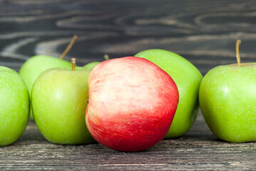 one red and green Apple