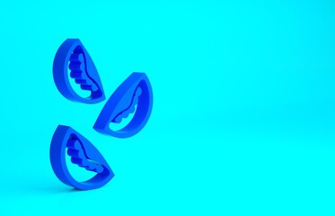 Blue Tomato icon isolated on blue background. Minimalism concept. 3d illustration 3D render