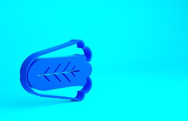Blue Fresh cabbage vegetable icon isolated on blue background. Minimalism concept. 3d illustration 3D render