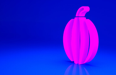 Pink Watermelon icon isolated on blue background. Minimalism concept. 3d illustration 3D render