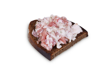 Sandwich with minced meat on isolated white background