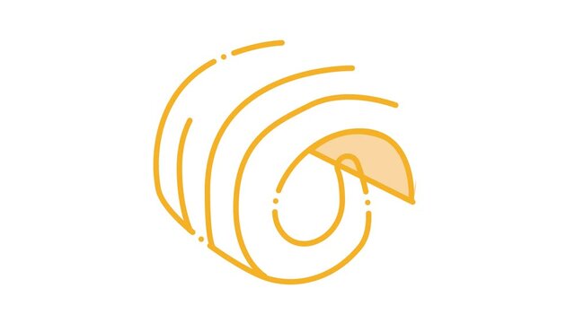 butter curl Icon Animation. color butter curl animated icon on white background