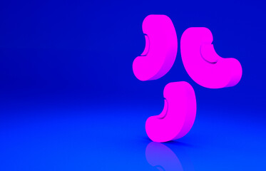 Pink Beans icon isolated on blue background. Minimalism concept. 3d illustration 3D render