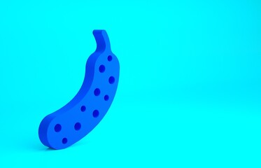 Blue Fresh cucumber icon isolated on blue background. Minimalism concept. 3d illustration 3D render