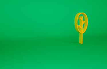 Orange Spinach icon isolated on green background. Minimalism concept. 3d illustration 3D render