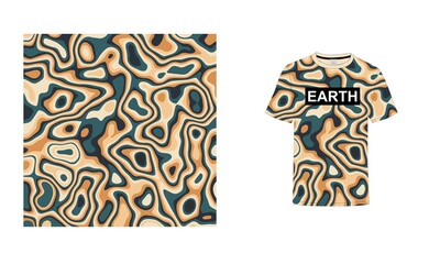 LIQUID Pattern in multi color AOP men T-shirt. The Latest Trend in the Fashion industries. 