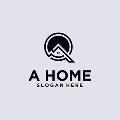 Professional marking house letter a logo a house template design