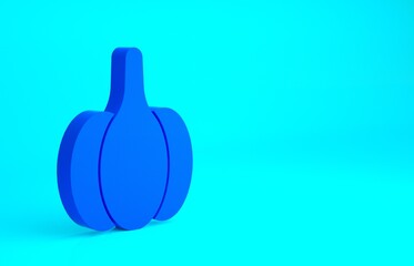 Blue Garlic icon isolated on blue background. Minimalism concept. 3d illustration 3D render