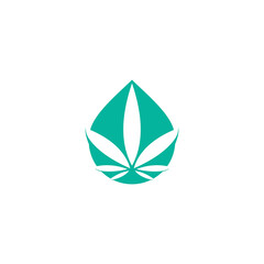 drop cannabis logo design vector illustration