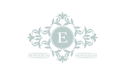 Luxury logo template in vector for restaurant, royalty, boutique, cafe, hotel, heraldry, jewelry, fashion with exquisite letter E.