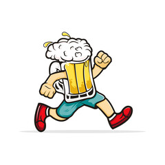 run beer cartoon mascot for any beverage business
