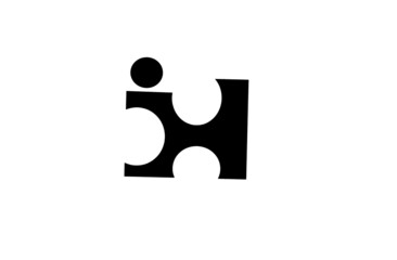 Letters J and K logo in the shape of a sewing machine
