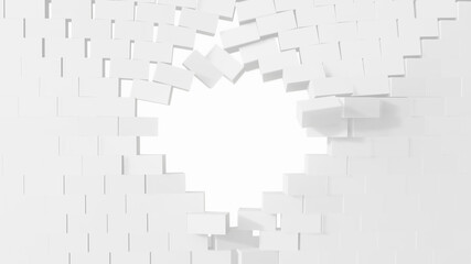 3D illustration of a bright brick wall