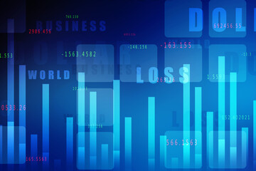 2d rendering Stock market online business concept. business Graph 
